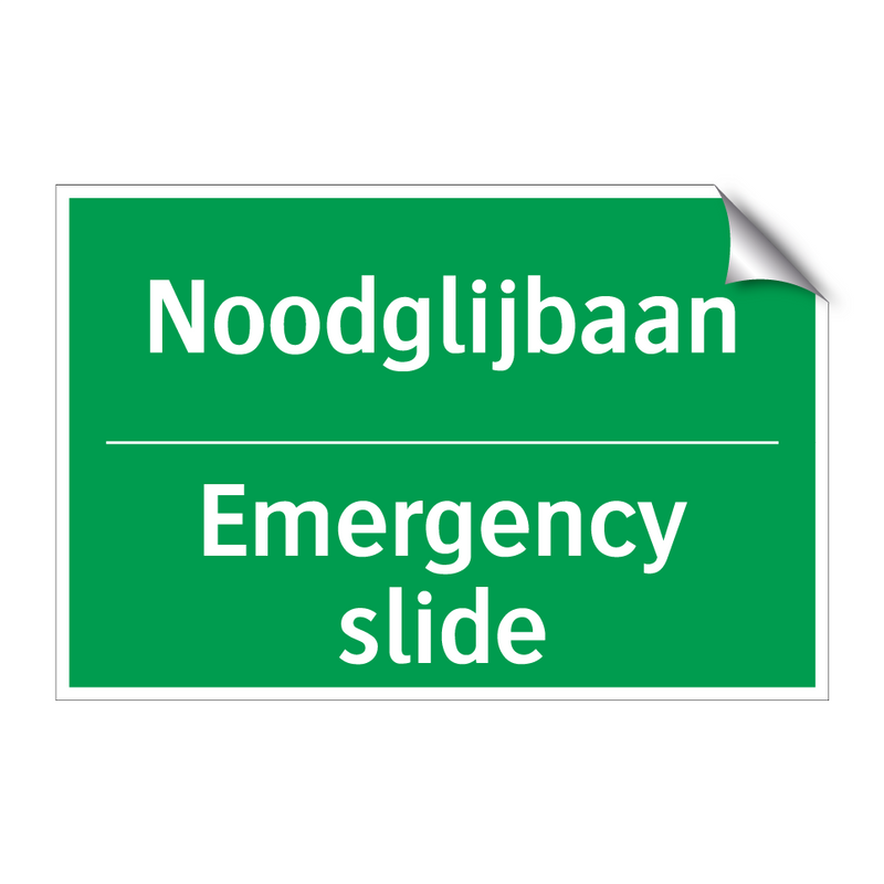 Noodglijbaan - Emergency slide & Noodglijbaan - Emergency slide & Noodglijbaan - Emergency slide