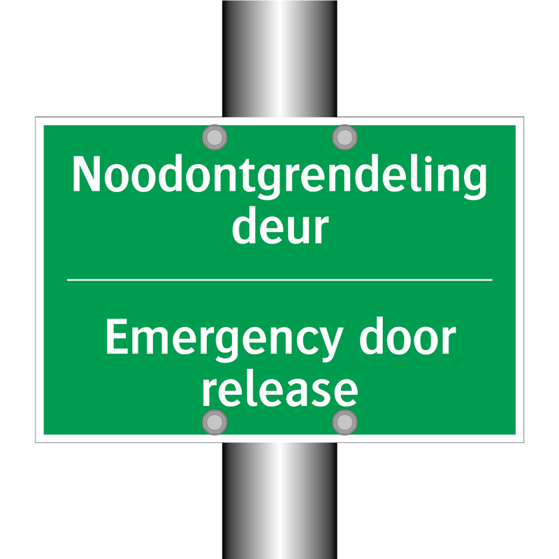 Noodontgrendeling deur - Emergency door release & Noodontgrendeling deur - Emergency door release