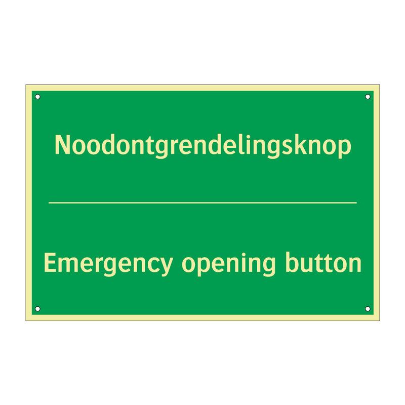 Noodontgrendelingsknop - Emergency opening button