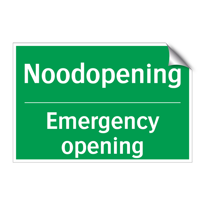 Noodopening - Emergency opening & Noodopening - Emergency opening & Noodopening - Emergency opening