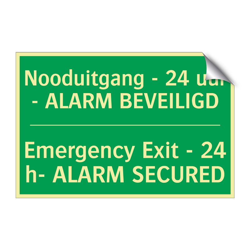 Nooduitgang - 24 uur - ALARM BEVEILIGD /.../ - Emergency Exit - 24 h- ALARM /.../