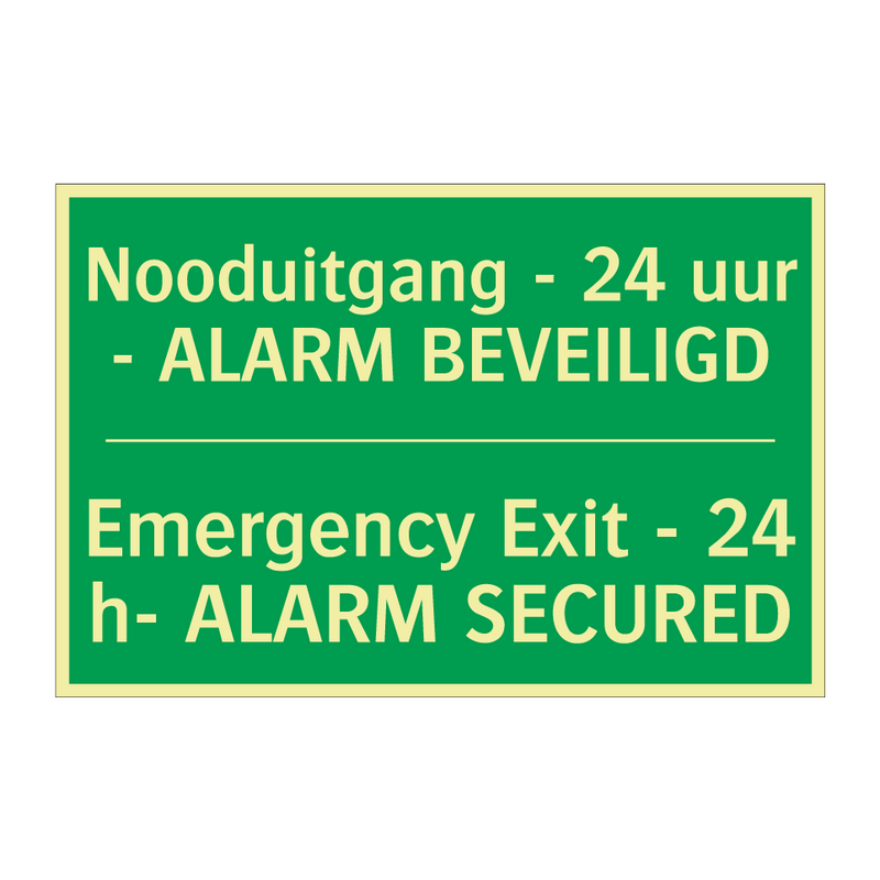 Nooduitgang - 24 uur - ALARM BEVEILIGD /.../ - Emergency Exit - 24 h- ALARM /.../