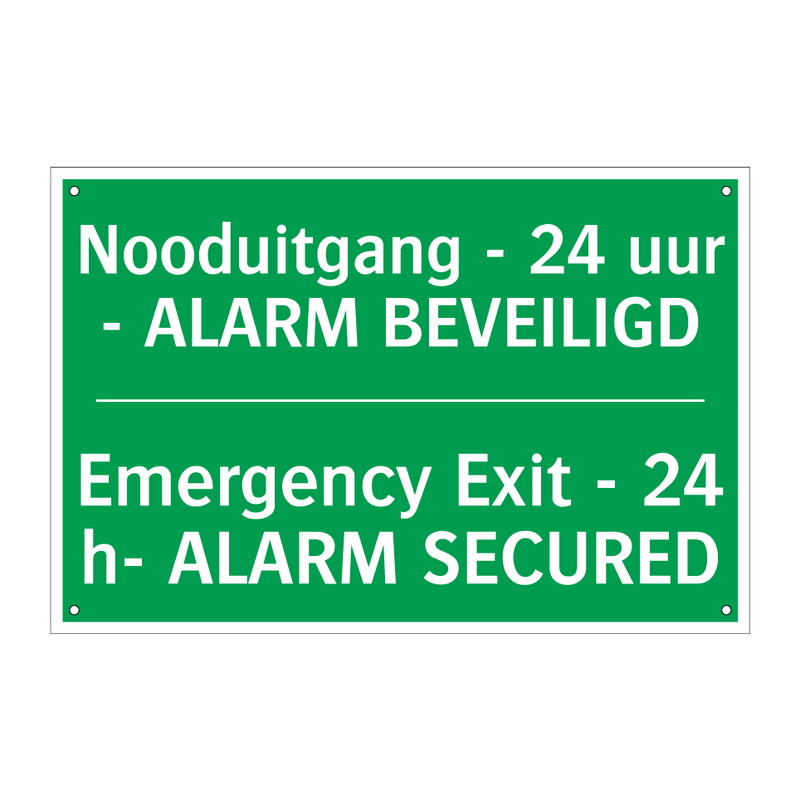 Nooduitgang - 24 uur - ALARM BEVEILIGD /.../ - Emergency Exit - 24 h- ALARM /.../