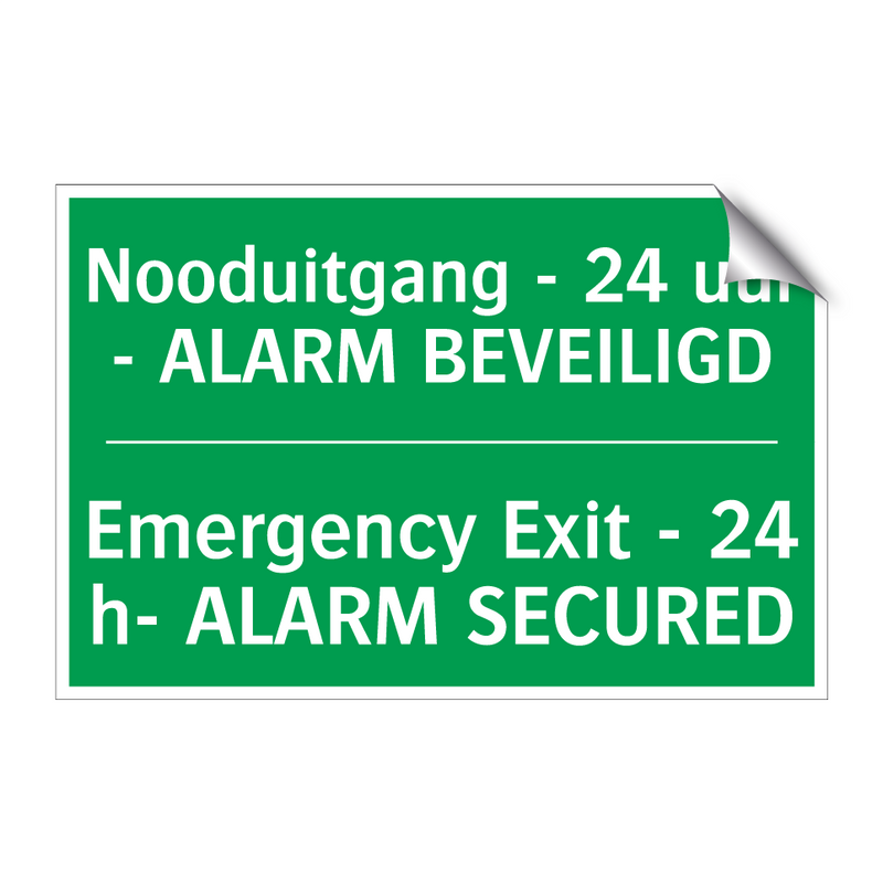 Nooduitgang - 24 uur - ALARM BEVEILIGD /.../ - Emergency Exit - 24 h- ALARM /.../