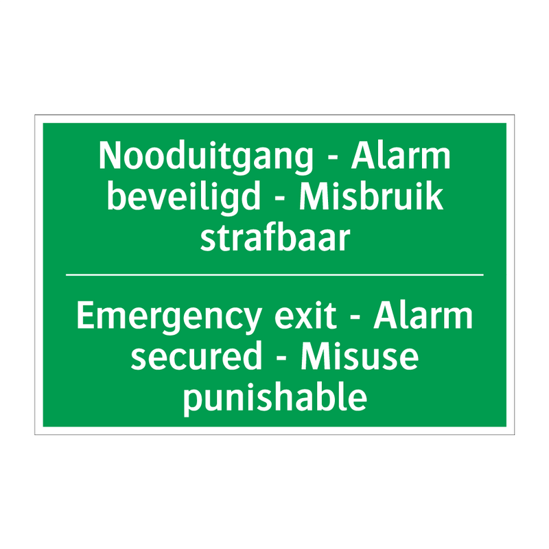 Nooduitgang - Alarm beveiligd /.../ - Emergency exit - Alarm secured /.../