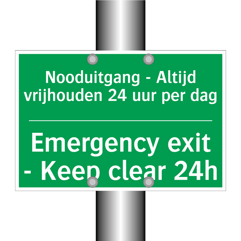 Nooduitgang - Altijd vrijhouden /.../ - Emergency exit - Keep clear /.../