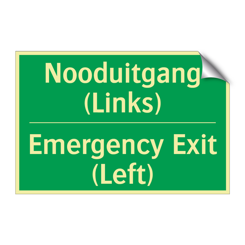 Nooduitgang (Links) - Emergency Exit (Left) & Nooduitgang (Links) - Emergency Exit (Left)