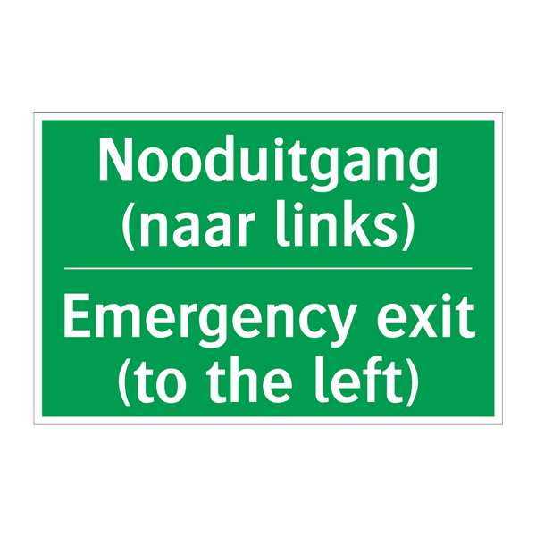 Nooduitgang (naar links) - Emergency exit (to the left) /.../