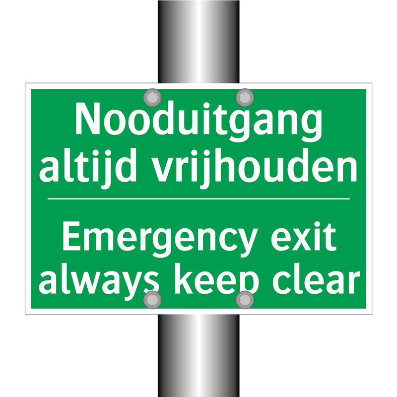 Nooduitgang altijd vrijhouden - Emergency exit always keep /.../