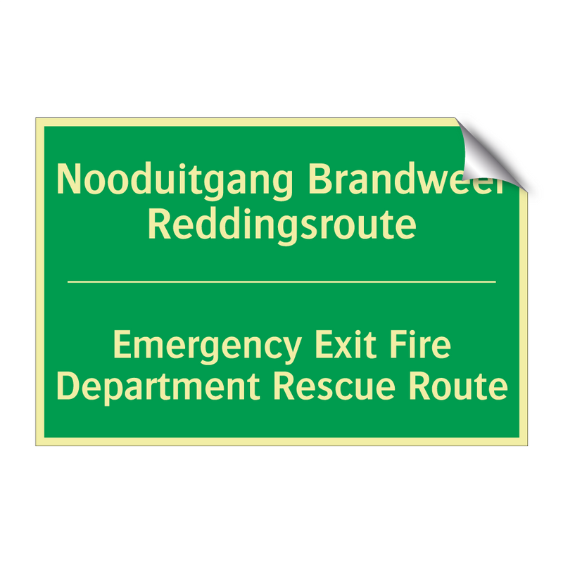 Nooduitgang Brandweer Reddingsroute /.../ - Emergency Exit Fire Department /.../