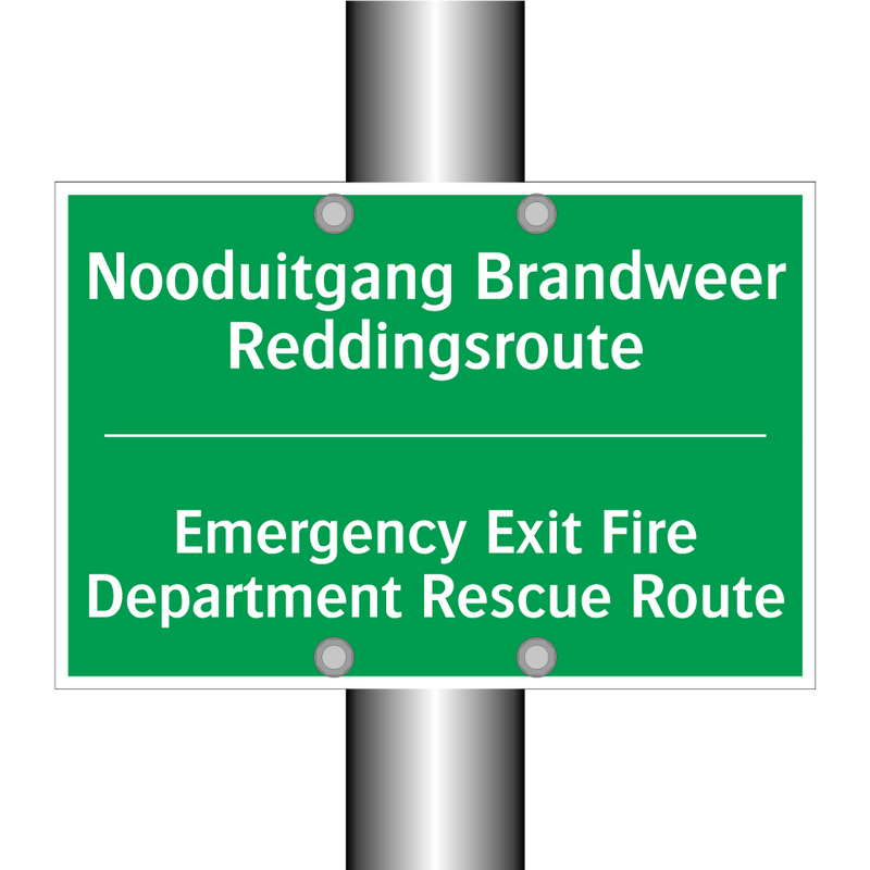 Nooduitgang Brandweer Reddingsroute /.../ - Emergency Exit Fire Department /.../