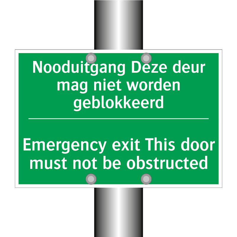 Nooduitgang Deze deur mag niet /.../ - Emergency exit This door /.../