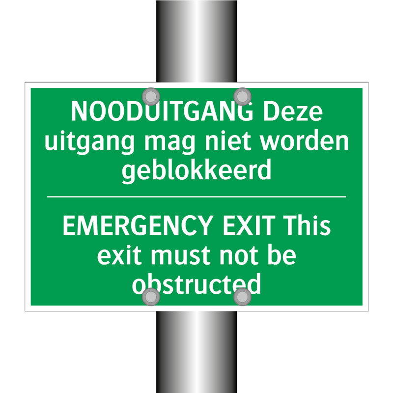 NOODUITGANG Deze uitgang mag niet /.../ - EMERGENCY EXIT This exit /.../