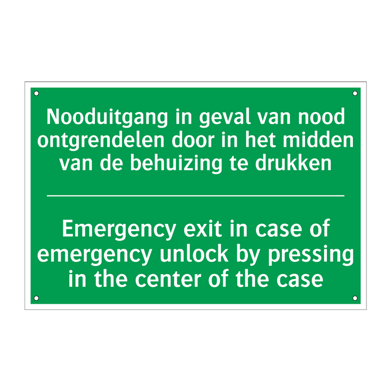 Nooduitgang in geval van nood /.../ - Emergency exit in case of /.../