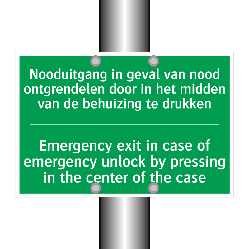 Nooduitgang in geval van nood /.../ - Emergency exit in case of /.../