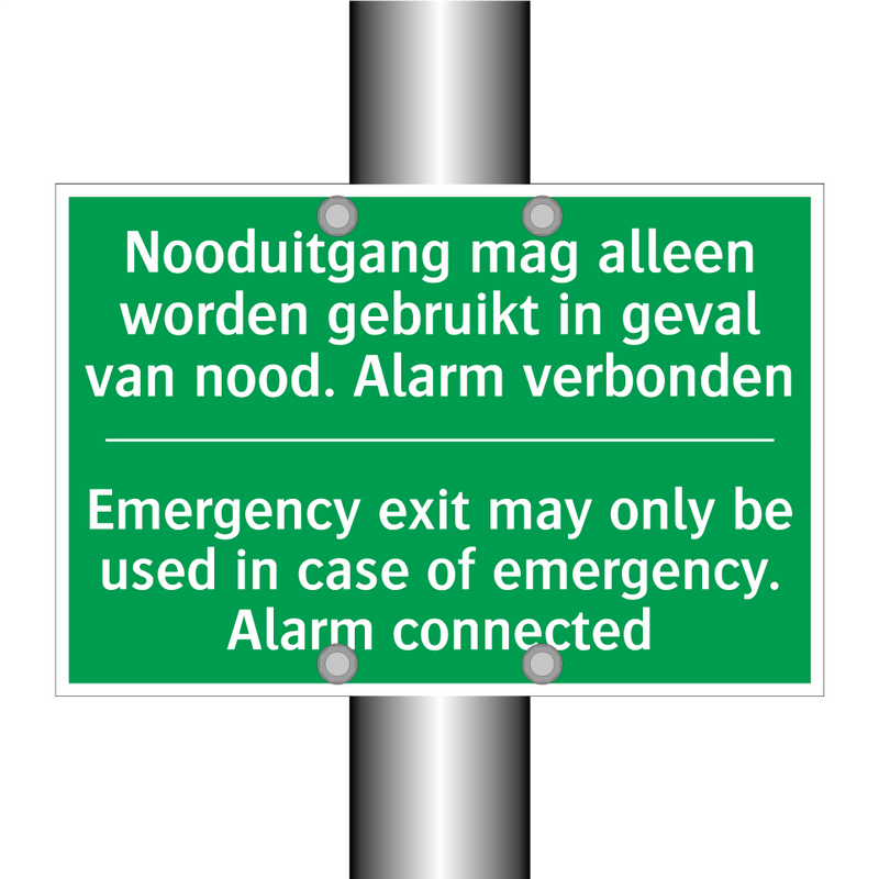 Nooduitgang mag alleen worden /.../ - Emergency exit may only be /.../