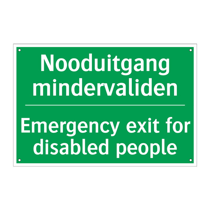 Nooduitgang mindervaliden - Emergency exit for disabled /.../