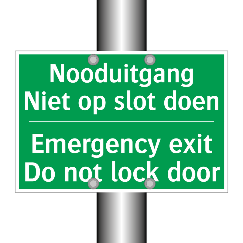 Nooduitgang Niet op slot doen - Emergency exit Do not lock /.../