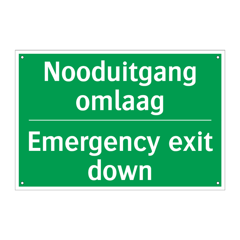 Nooduitgang omlaag - Emergency exit down & Nooduitgang omlaag - Emergency exit down