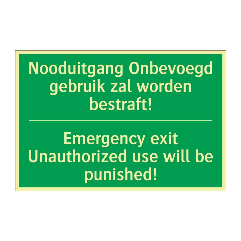 Nooduitgang Onbevoegd gebruik /.../ - Emergency exit Unauthorized /.../