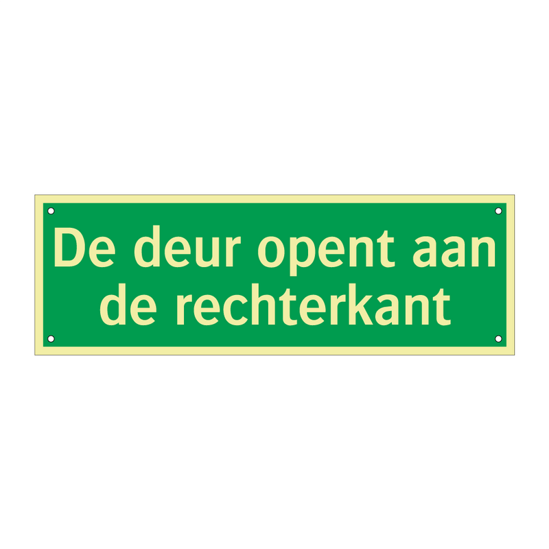 De deur opent aan de rechterkant & De deur opent aan de rechterkant