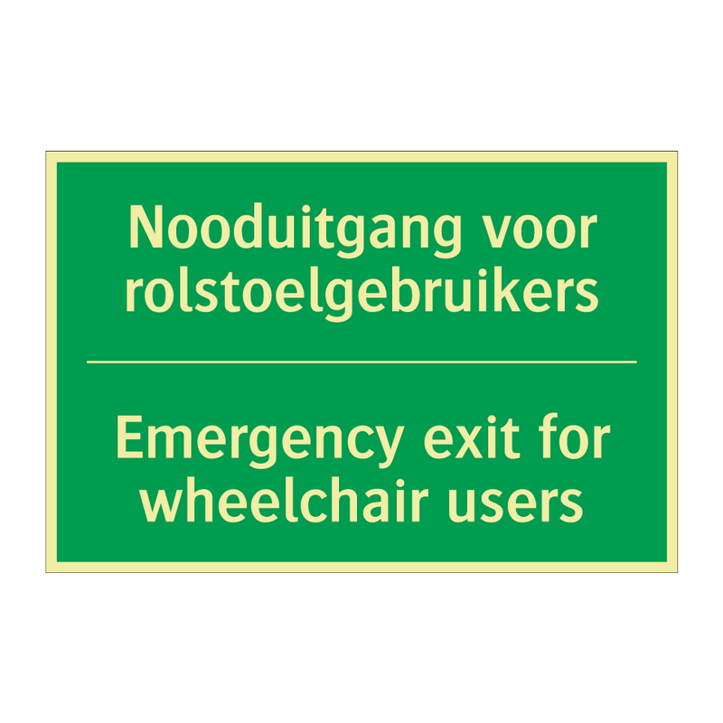 Nooduitgang voor rolstoelgebruikers /.../ - Emergency exit for wheelchair /.../