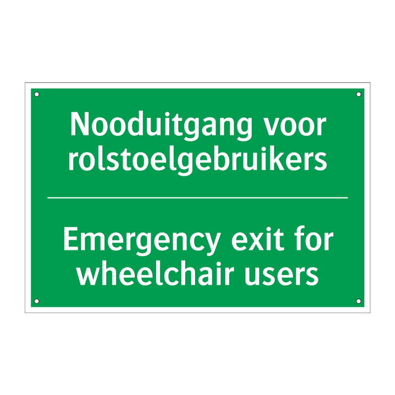 Nooduitgang voor rolstoelgebruikers /.../ - Emergency exit for wheelchair /.../