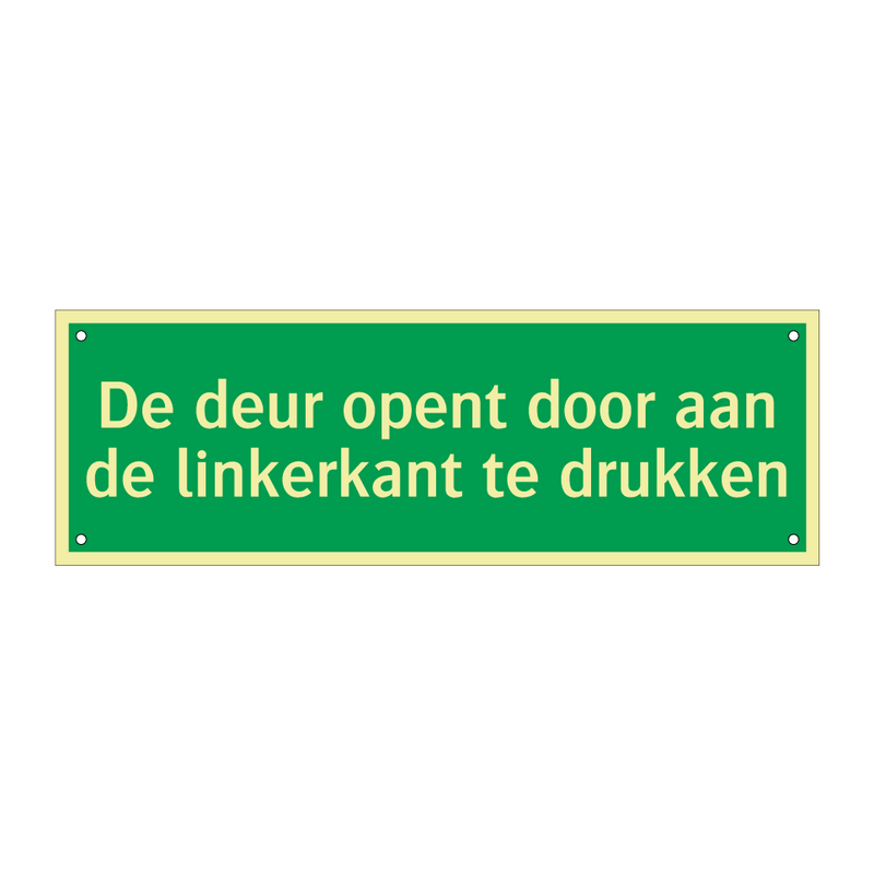 De deur opent door aan de linkerkant te drukken & De deur opent door aan de linkerkant te drukken