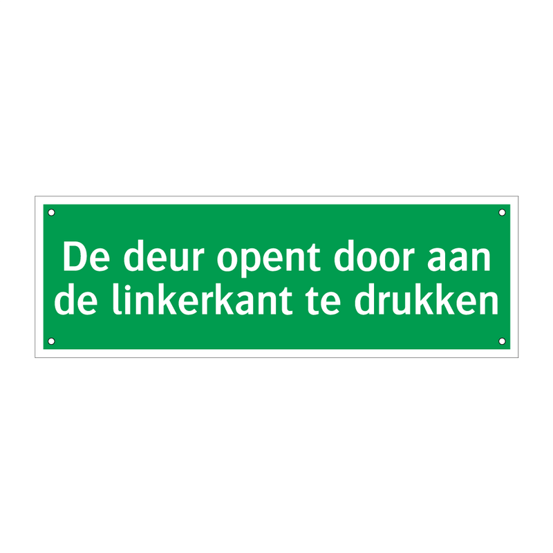 De deur opent door aan de linkerkant te drukken & De deur opent door aan de linkerkant te drukken