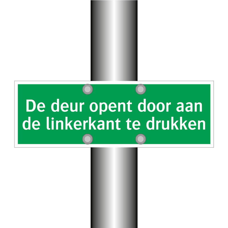 De deur opent door aan de linkerkant te drukken & De deur opent door aan de linkerkant te drukken