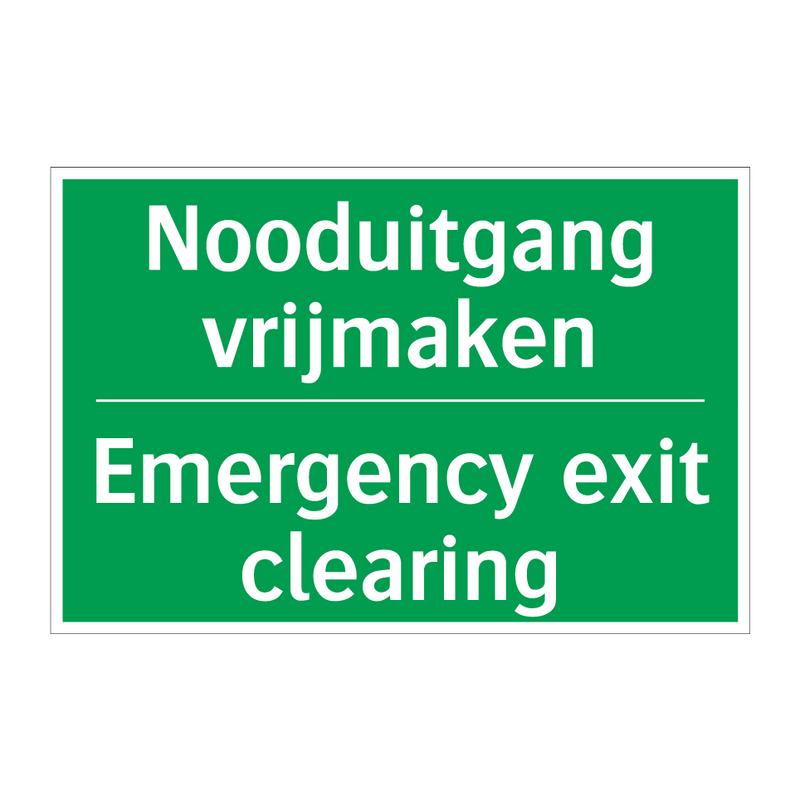 Nooduitgang vrijmaken - Emergency exit clearing & Nooduitgang vrijmaken - Emergency exit clearing