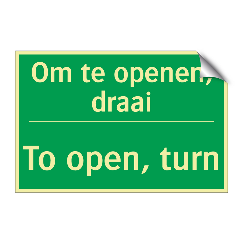 Om te openen, draai - To open, turn & Om te openen, draai - To open, turn