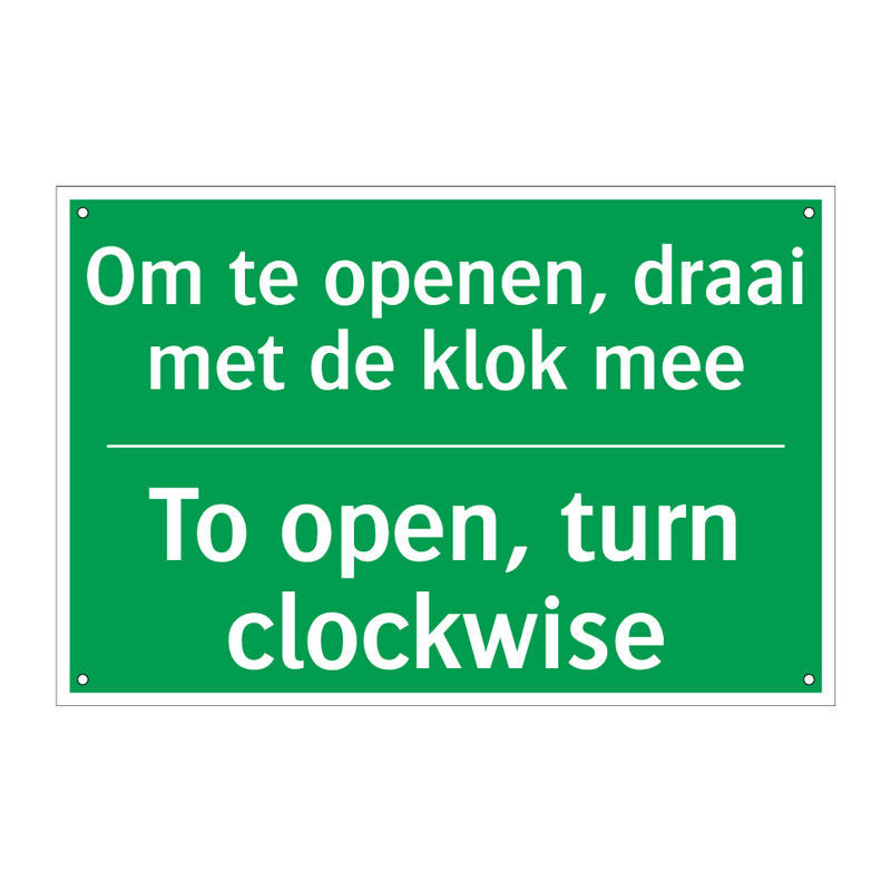 Om te openen, draai met de klok /.../ - To open, turn clockwise