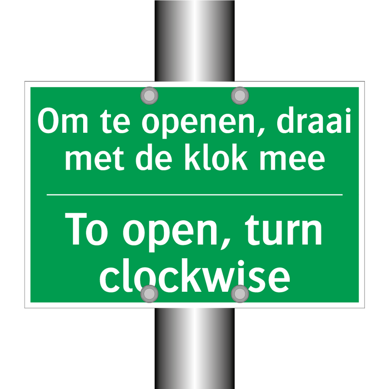 Om te openen, draai met de klok /.../ - To open, turn clockwise