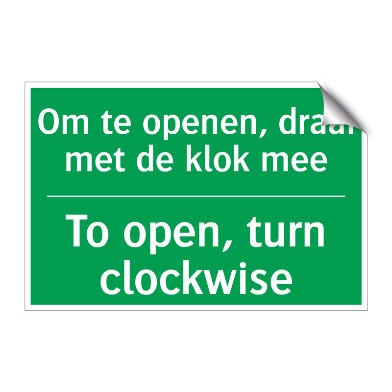 Om te openen, draai met de klok /.../ - To open, turn clockwise