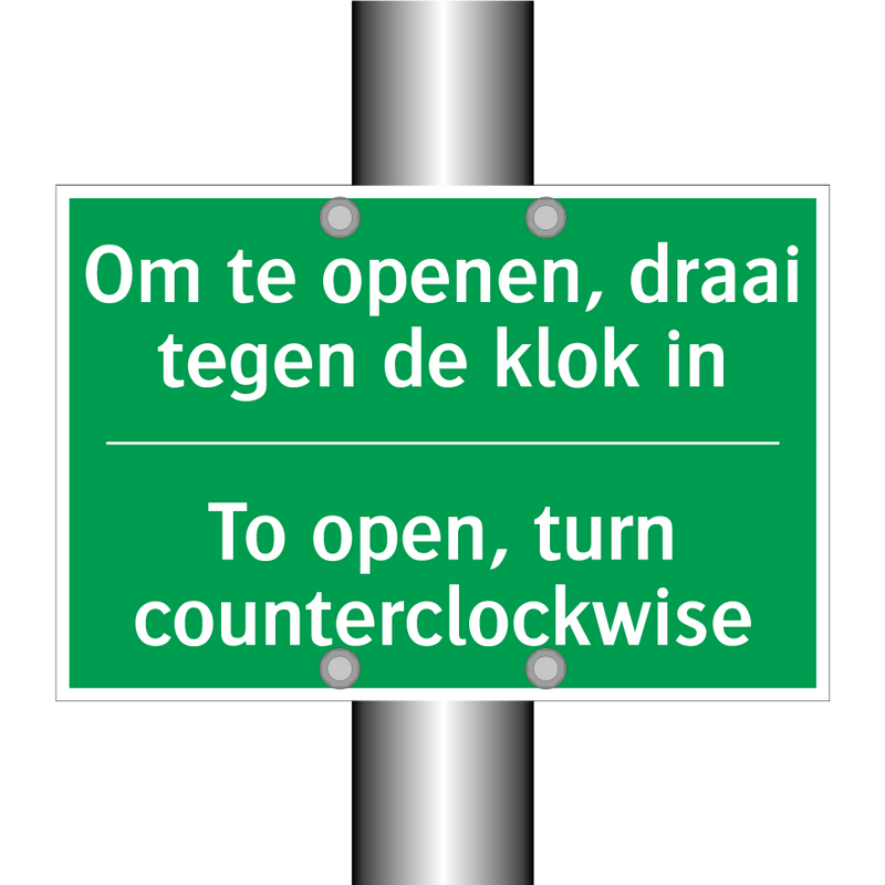 Om te openen, draai tegen de klok /.../ - To open, turn counterclockwise /.../