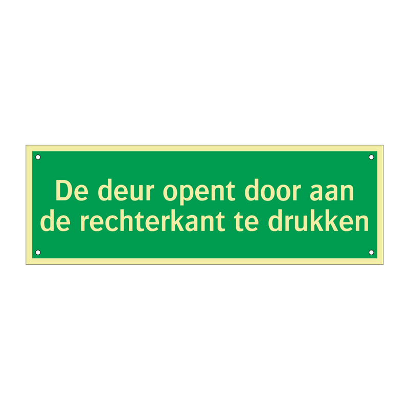 De deur opent door aan de rechterkant te drukken & De deur opent door aan de rechterkant te drukken