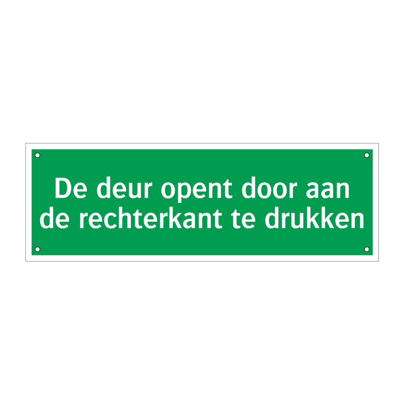 De deur opent door aan de rechterkant te drukken & De deur opent door aan de rechterkant te drukken