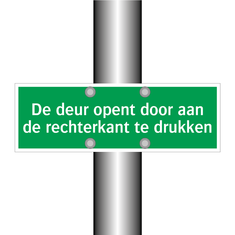 De deur opent door aan de rechterkant te drukken & De deur opent door aan de rechterkant te drukken