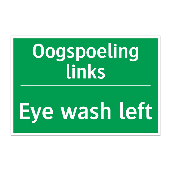 Oogspoeling links - Eye wash left & Oogspoeling links - Eye wash left