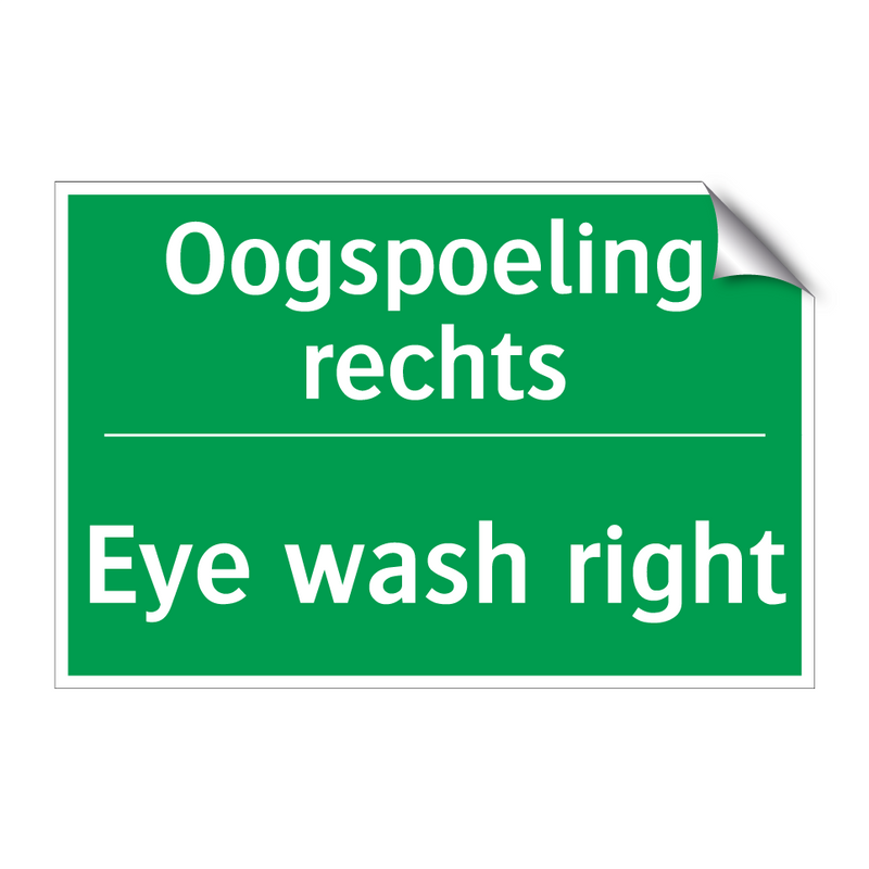 Oogspoeling rechts - Eye wash right & Oogspoeling rechts - Eye wash right