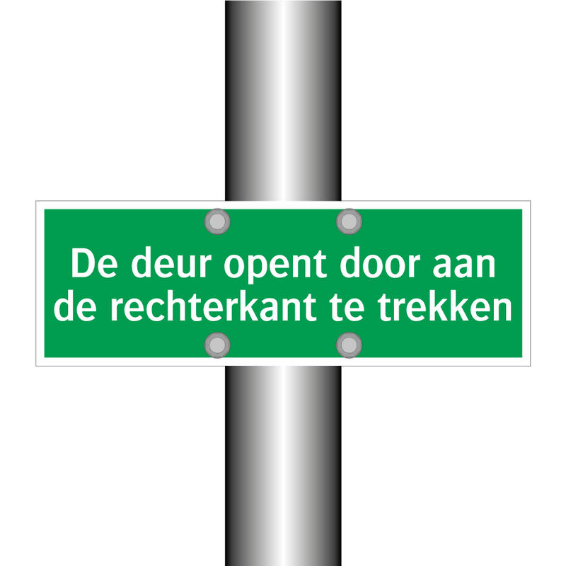 De deur opent door aan de rechterkant te trekken & De deur opent door aan de rechterkant te trekken