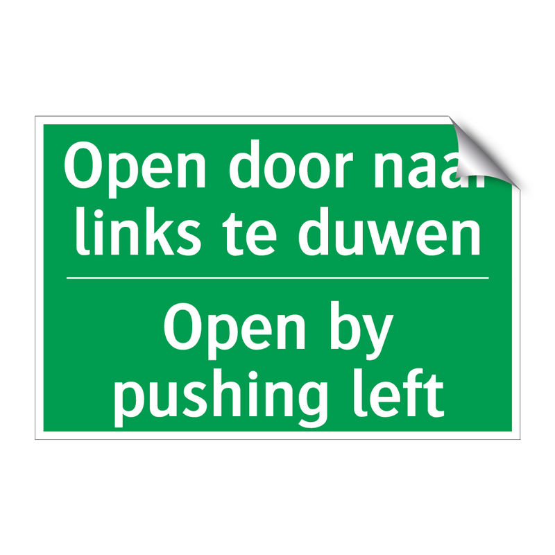 Open door naar links te duwen - Open by pushing left