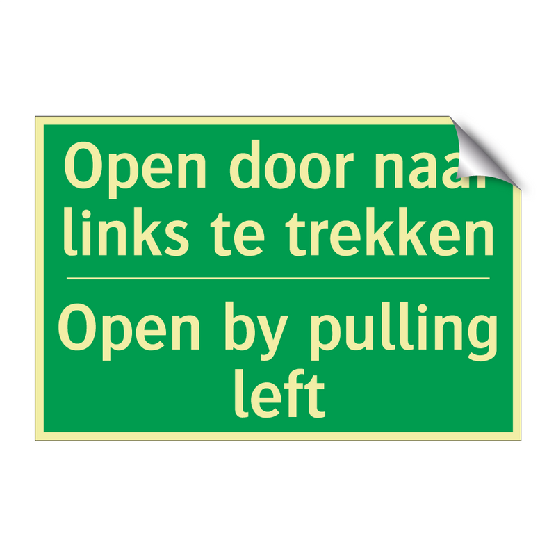 Open door naar links te trekken /.../ - Open by pulling left