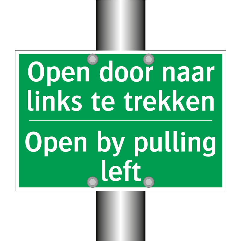 Open door naar links te trekken /.../ - Open by pulling left