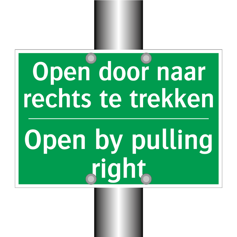 Open door naar rechts te trekken /.../ - Open by pulling right