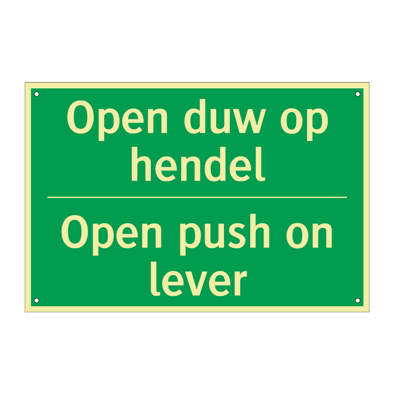 Open duw op hendel - Open push on lever & Open duw op hendel - Open push on lever