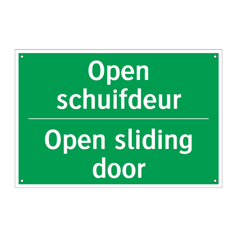 Open schuifdeur - Open sliding door & Open schuifdeur - Open sliding door