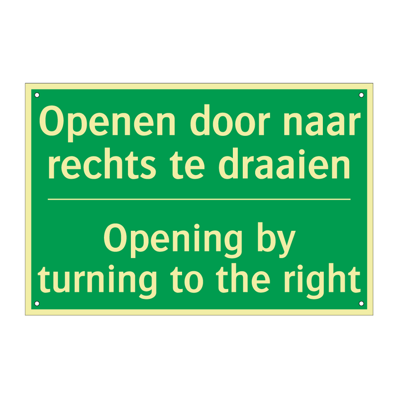 Openen door naar rechts te draaien /.../ - Opening by turning to the /.../