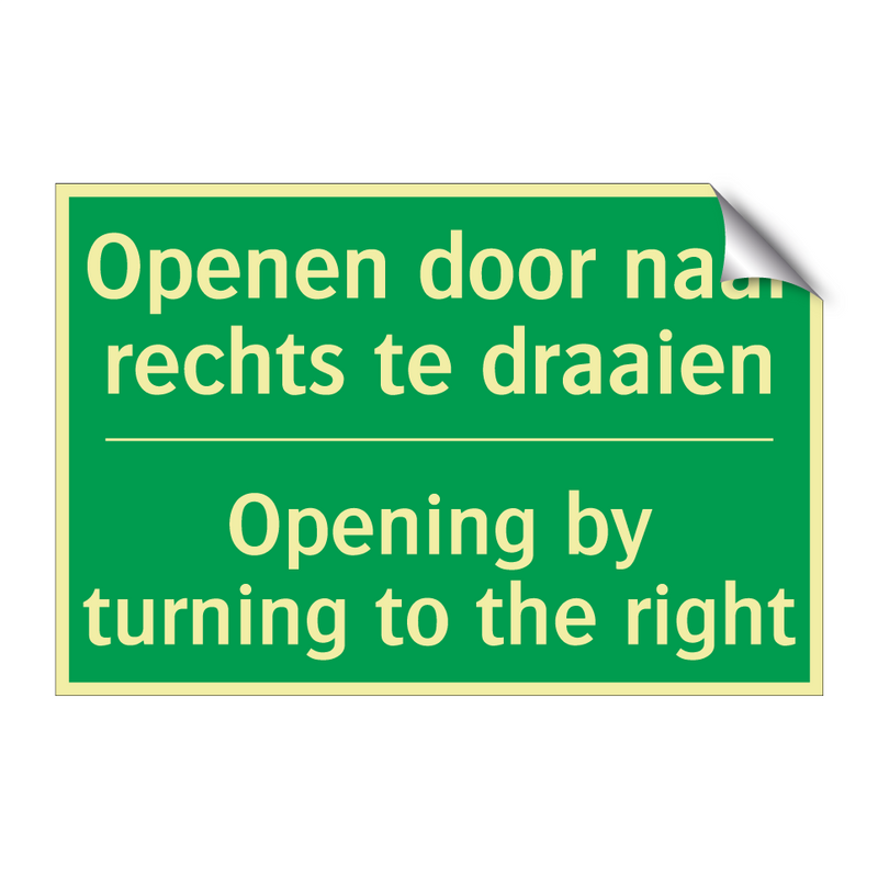 Openen door naar rechts te draaien /.../ - Opening by turning to the /.../